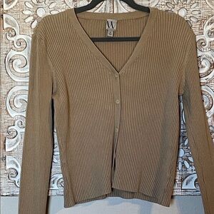 Worthington Tan Ribbed Cardigan
